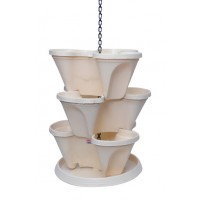 STACK A POT SET OF 5 PIECES(3 LAYR POT +1 TRAY+1 CHAIN)(BEIGE) 