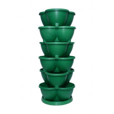 HYDROPONIC POT  7 PCS (THREE LAYER OF POTS + ONE TRAY + ONE CHAIN MOTER ACCESSORIES)(ONE LAYER = 4 PLANT) DARK GREEN